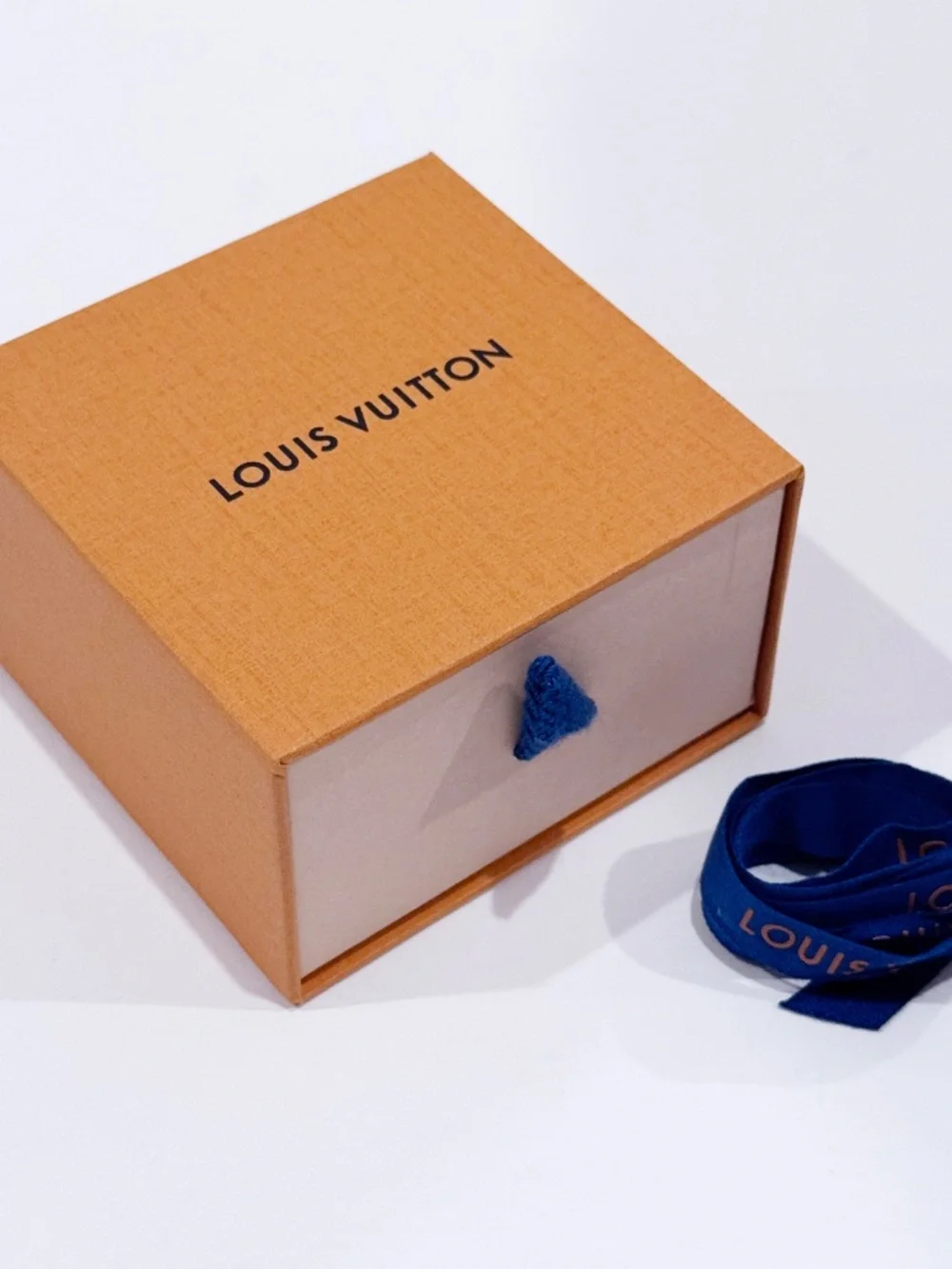 Louis Vuitton Orange Gift Bag + Small Drawer Box Ribbon Envelope Empty Set